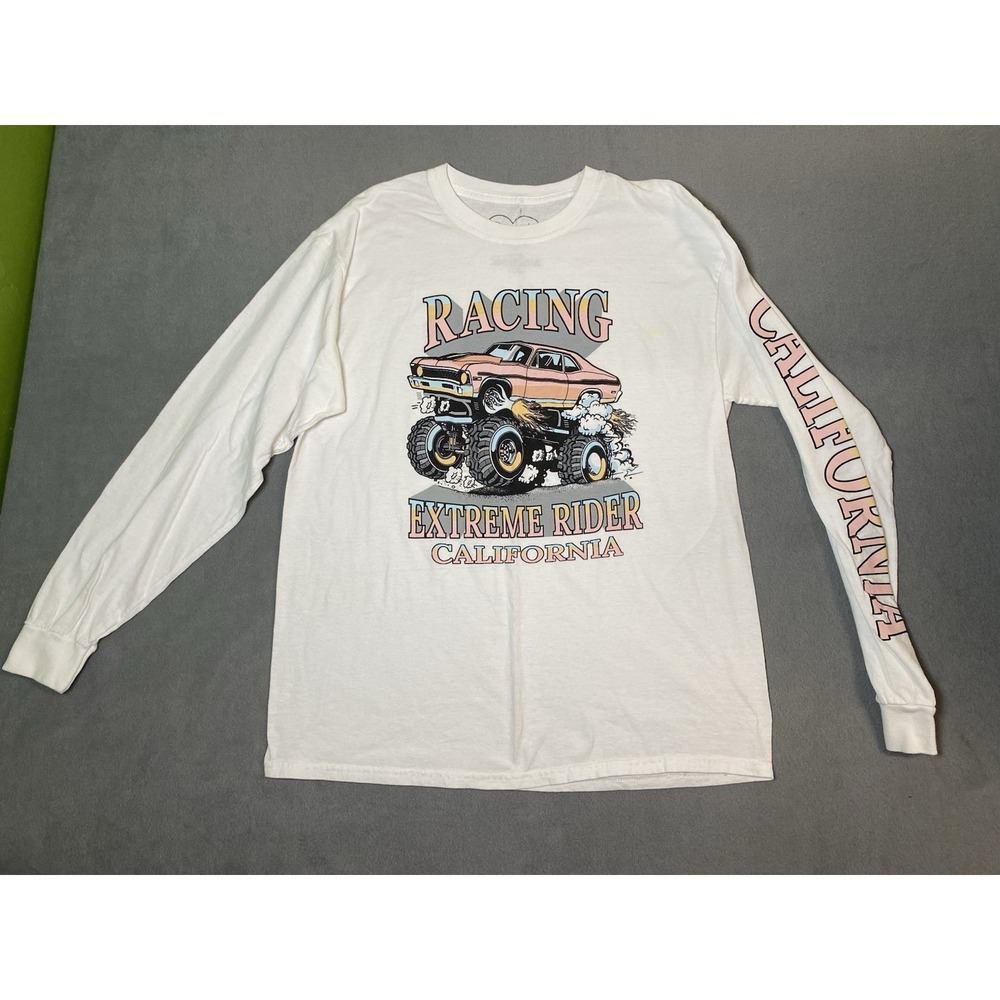 "Racing Extreme Rider California" Muscle Car Long Sleeve T Shirt Adult M *Flaws*